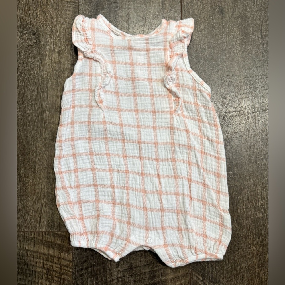 Emily & Oliver Baby Toddler Girl Pink & White Romper 24m